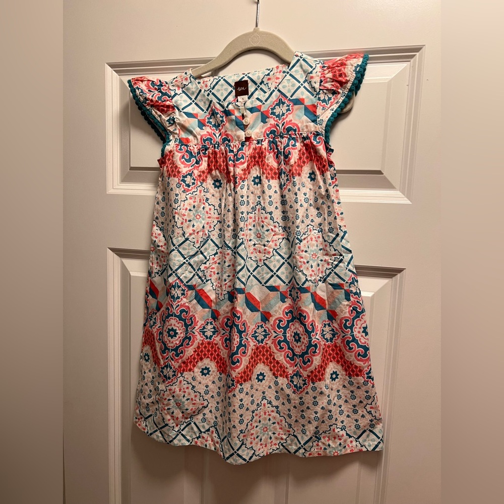 Tea Collection Colorful Kids Dress with Geometric Patterns